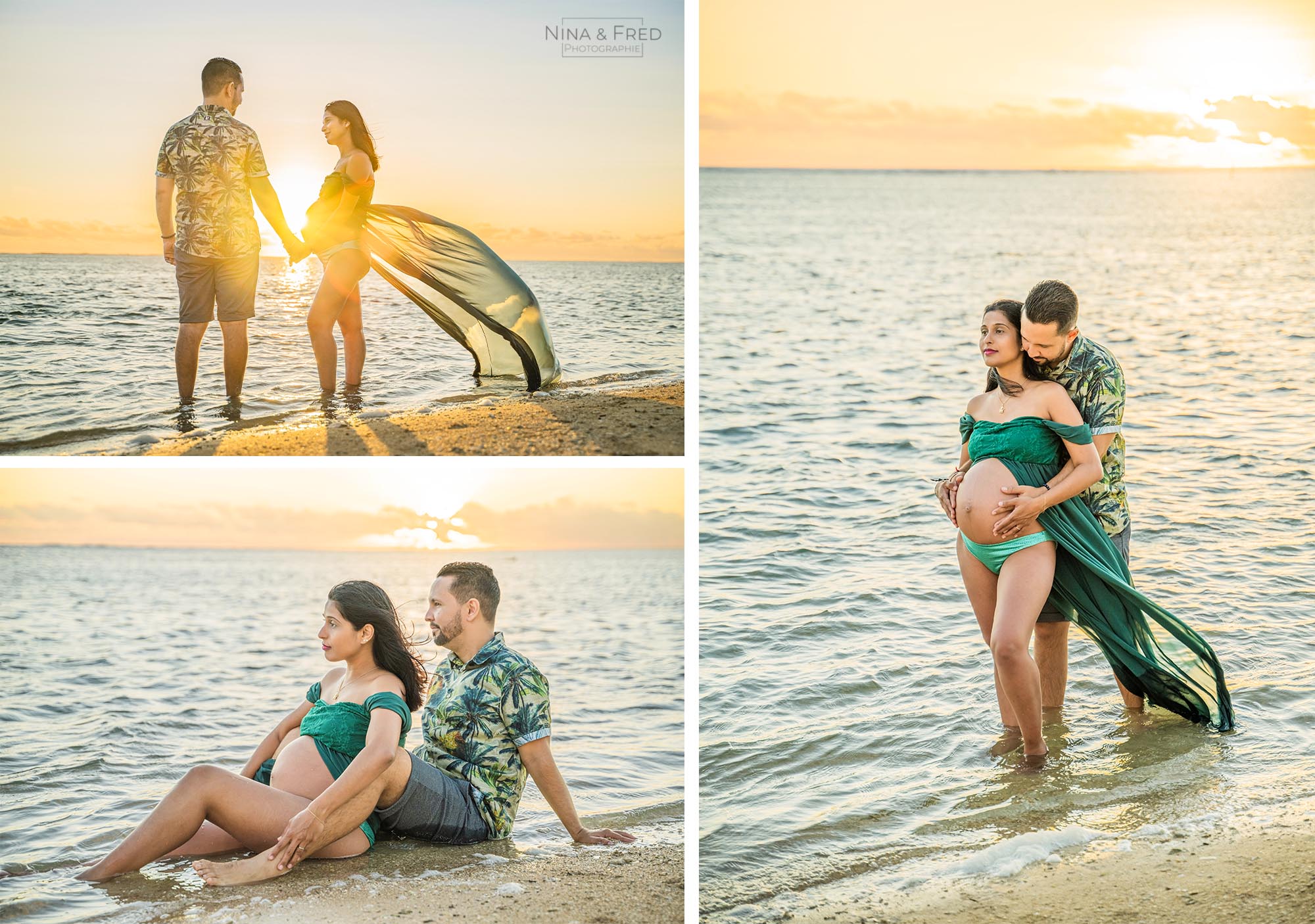 shooting grossesse pieds dans l'eau M&M